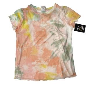 Art Class Tie Dye Layered Short Sleeve Shirt Y2K Aesthetic